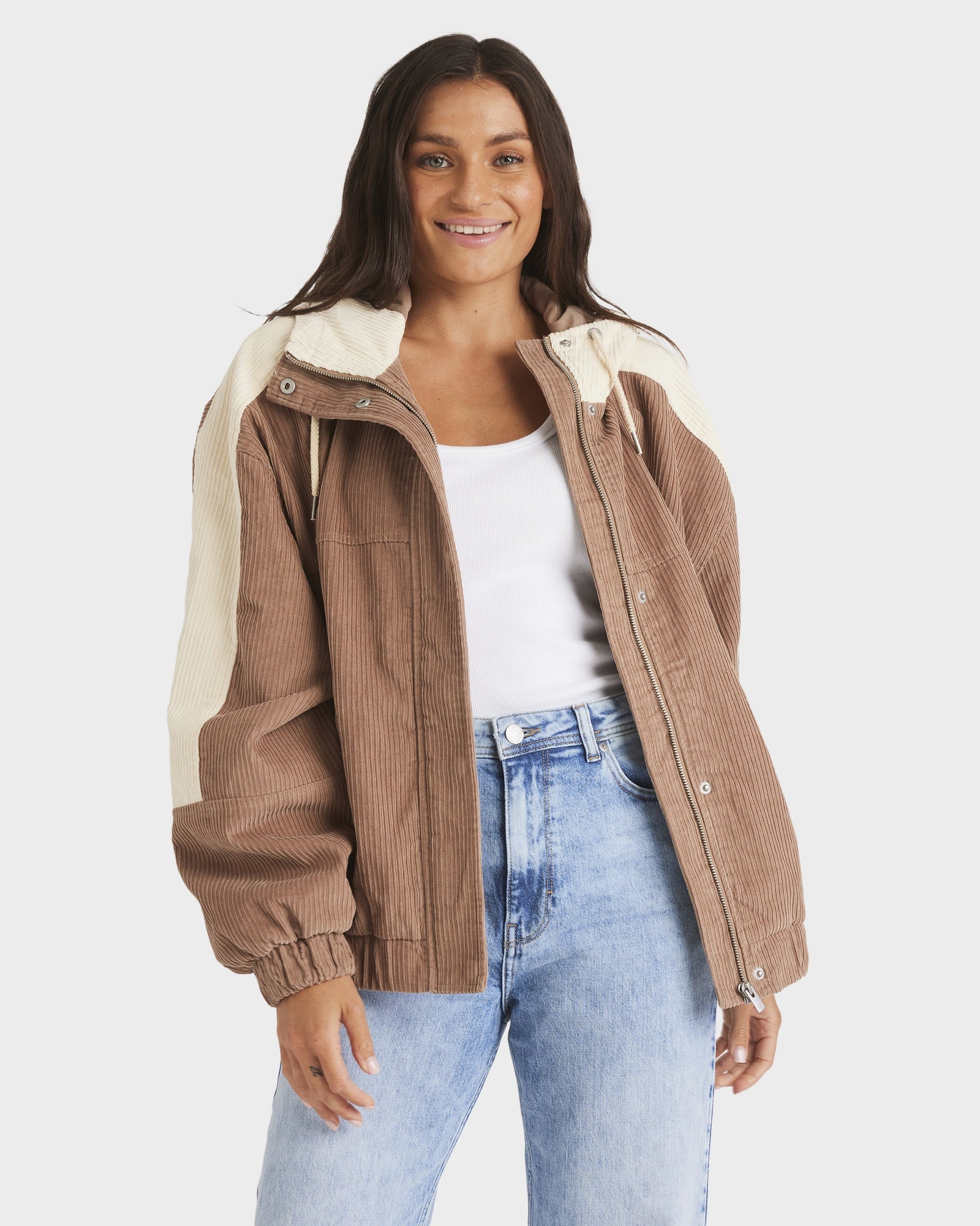 Womens Duo Corduroy Bomber Jacket