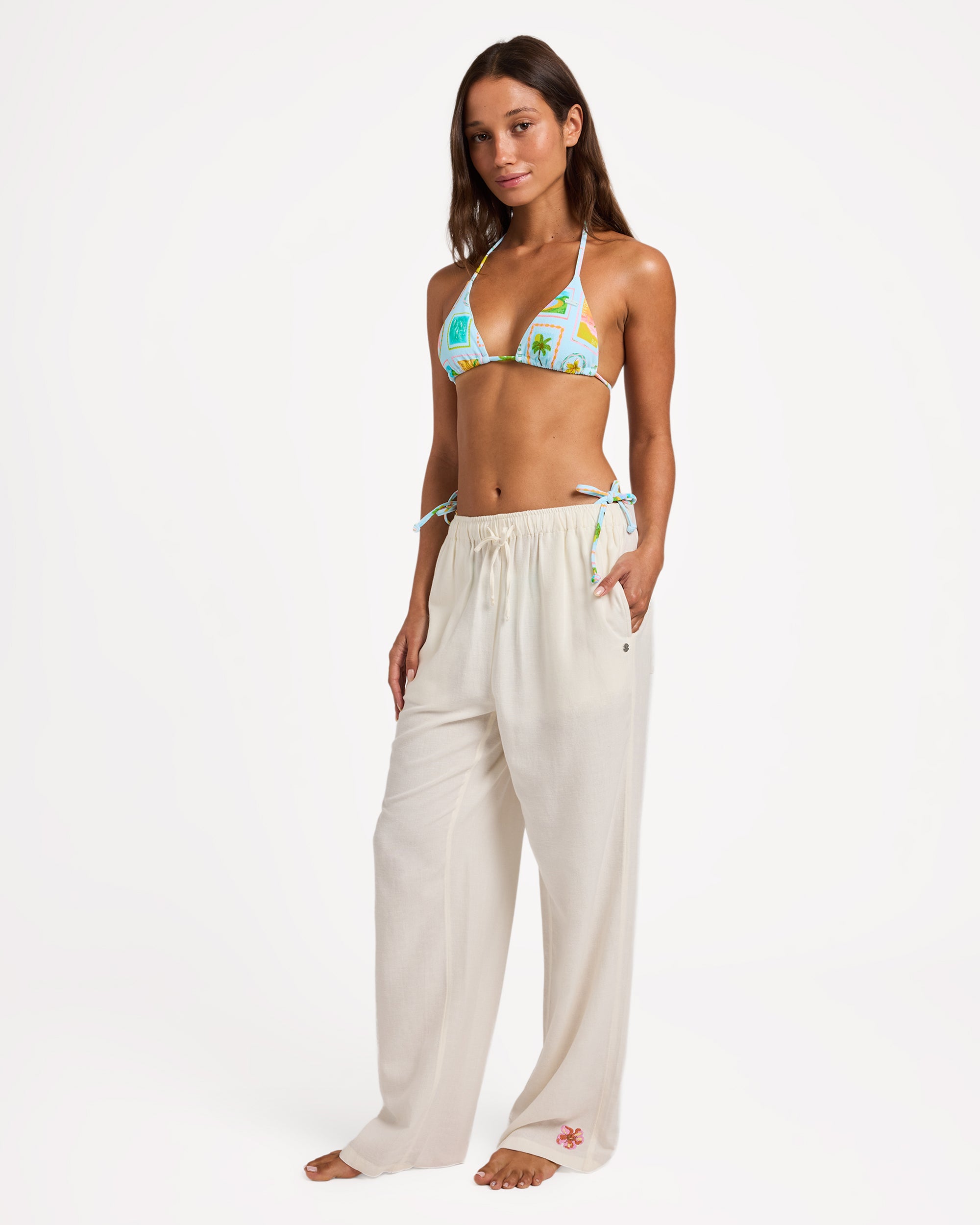 Womens Hibiscus Beach Pants