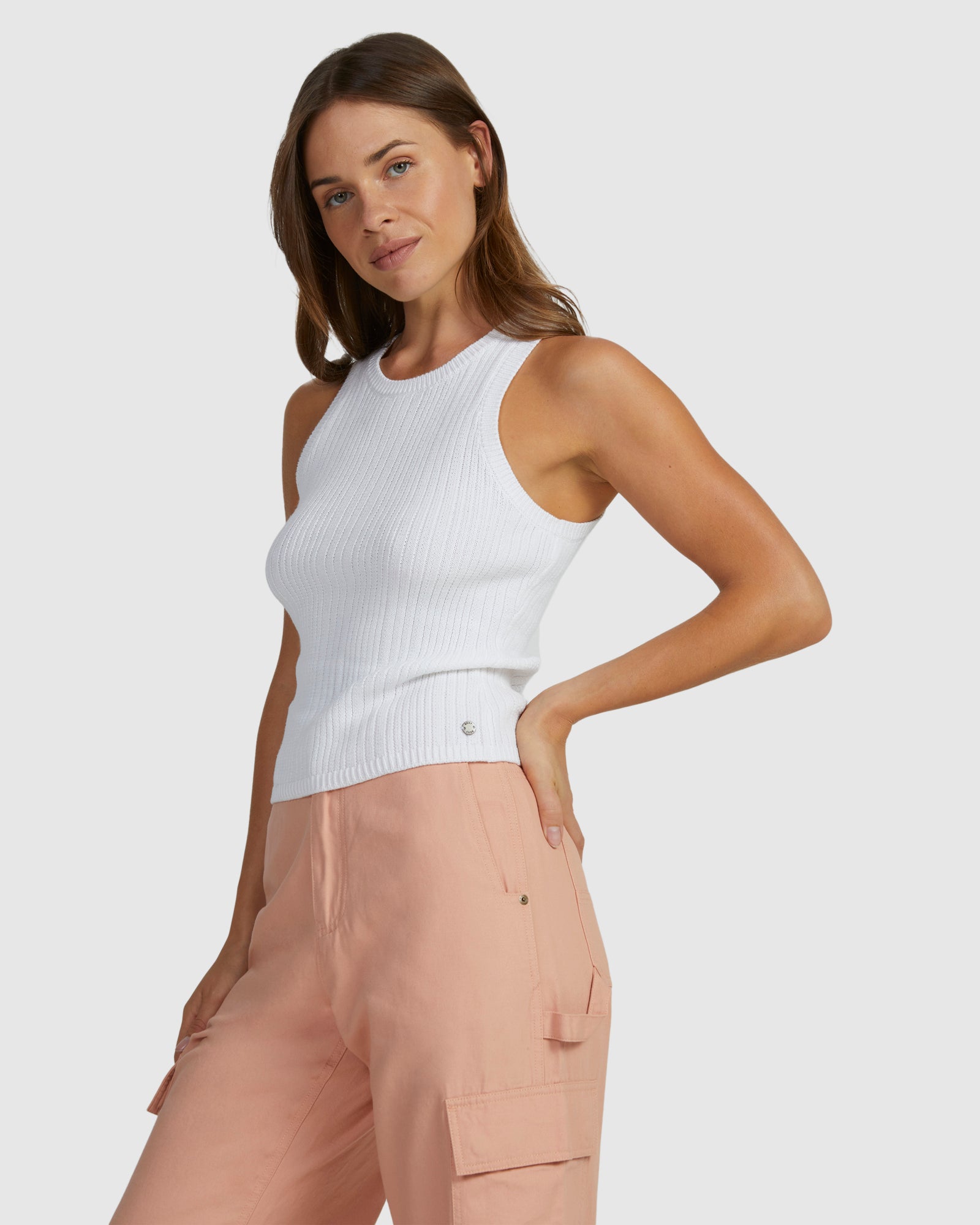 Womens Picnic Strappy Knit Vest Top