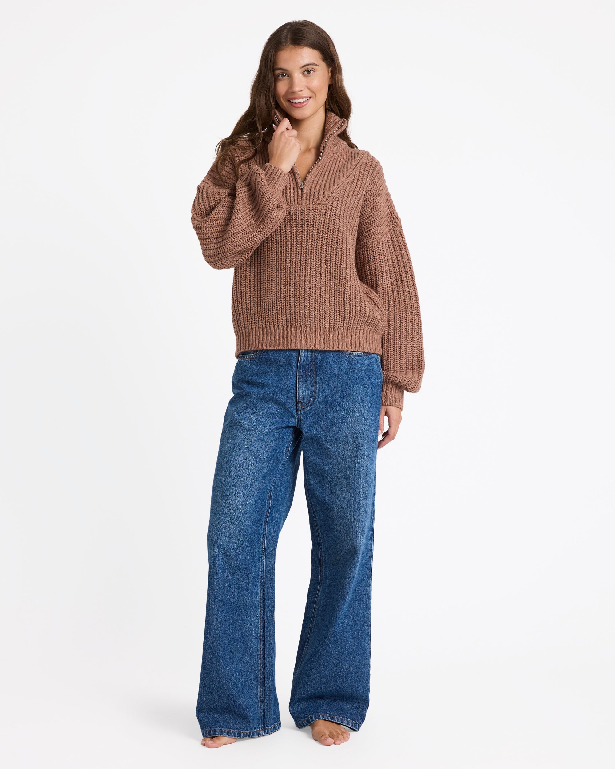 Womens So Cozy Half Zip Jumper – Roxy