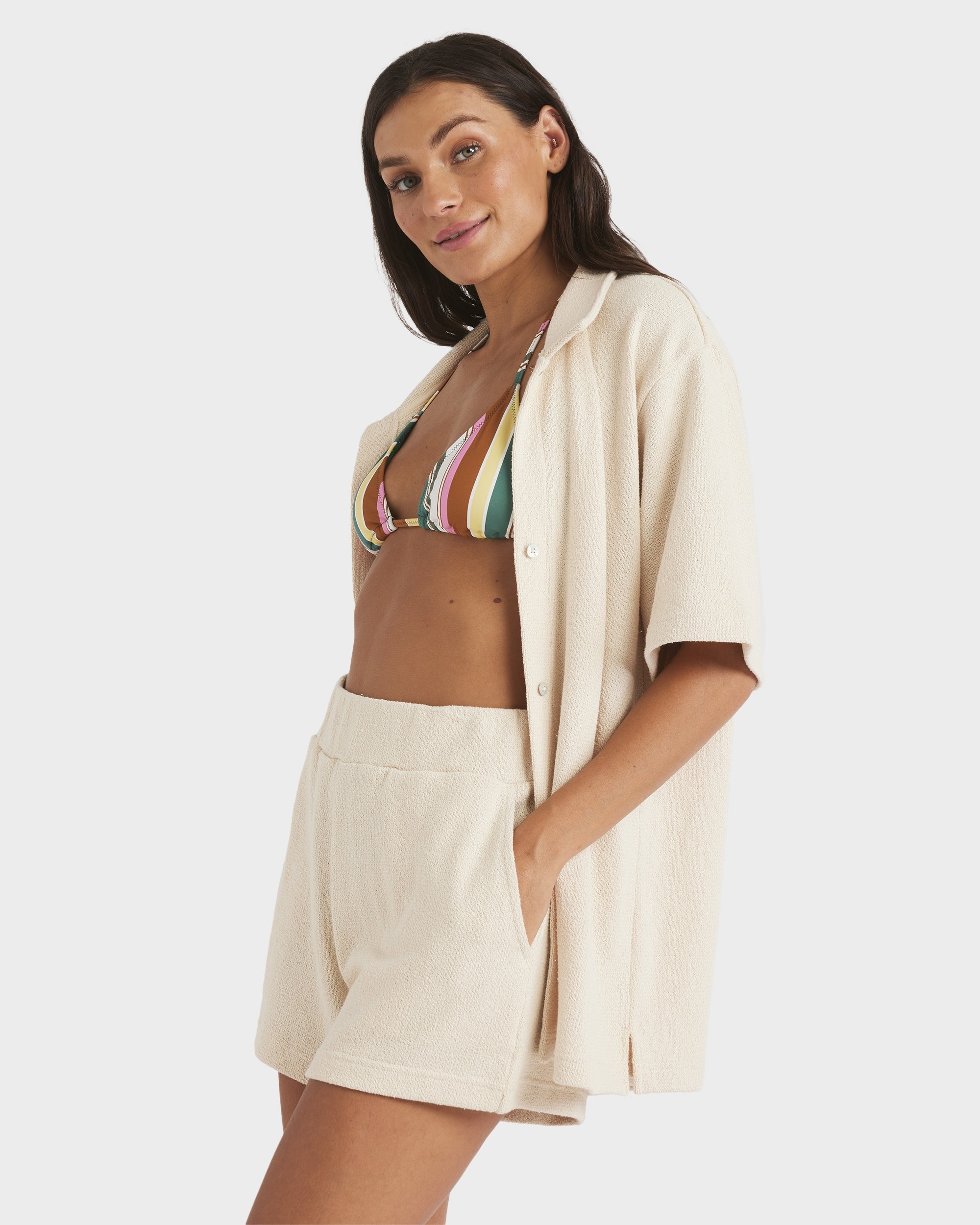 Womens Always Sunny Elastic Waist Shorts