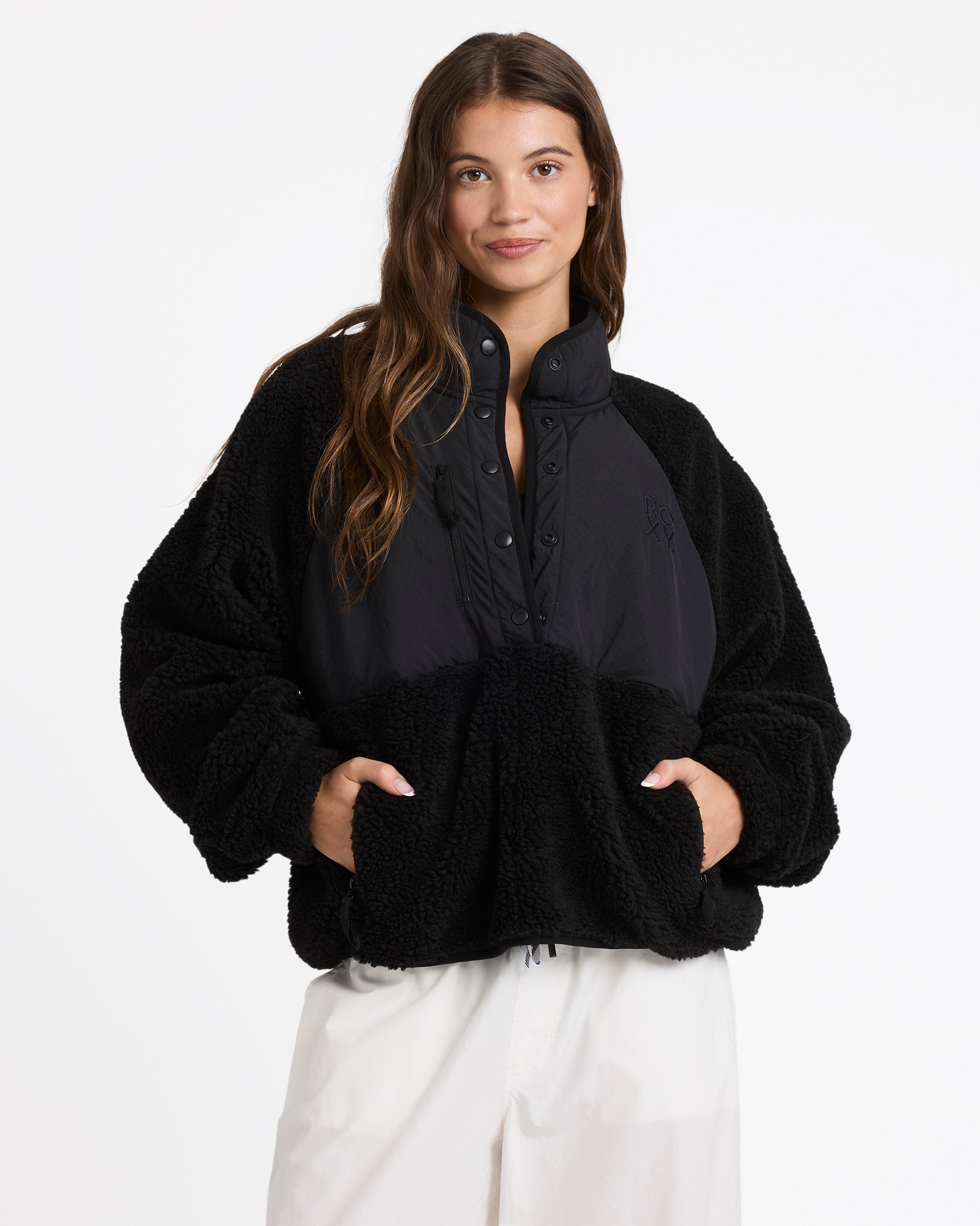 Womens Till Dawn Fleece Pullover – Black – Roxy Australia