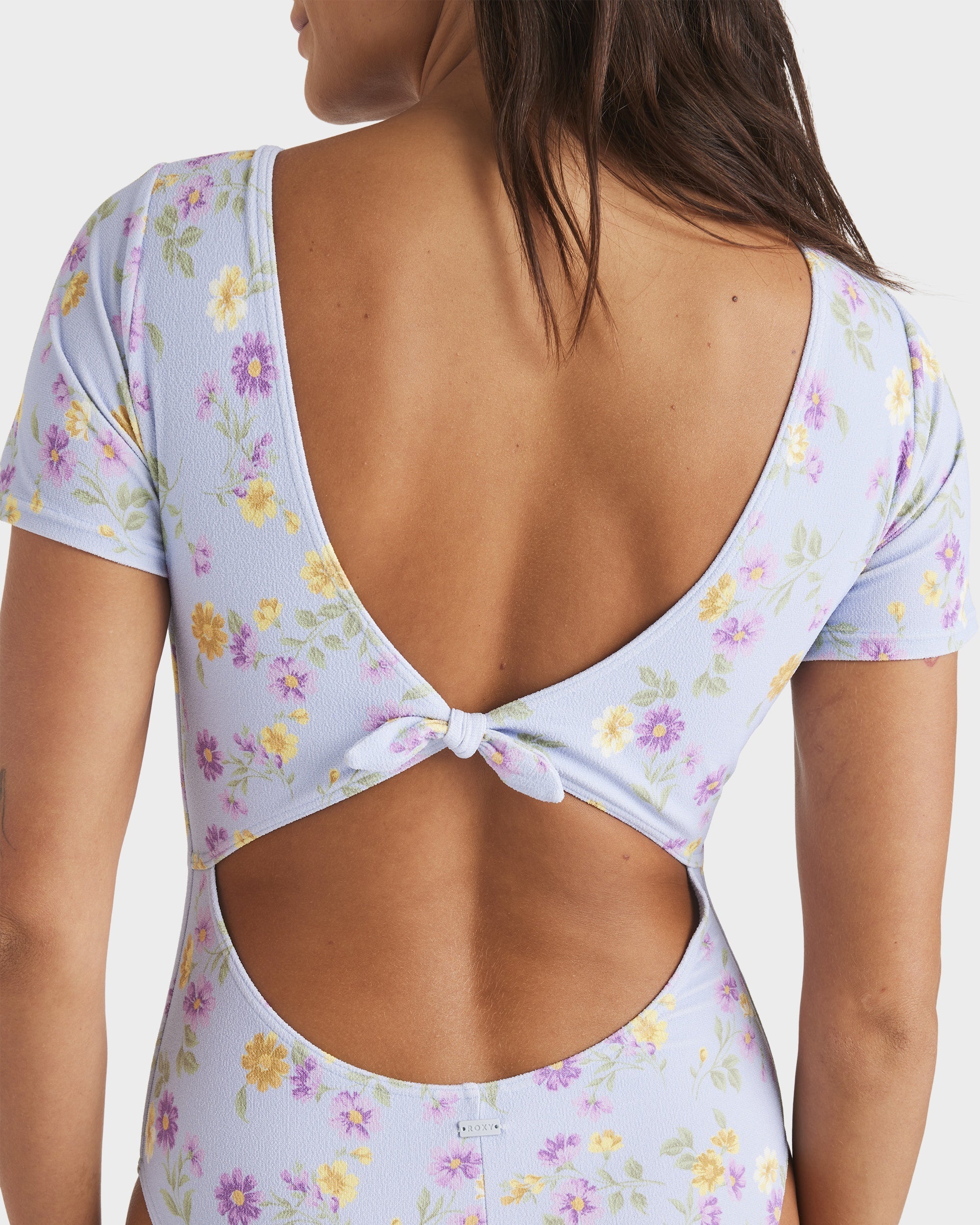 Womens Wildflower Short Sleeve One Piece Simsuit