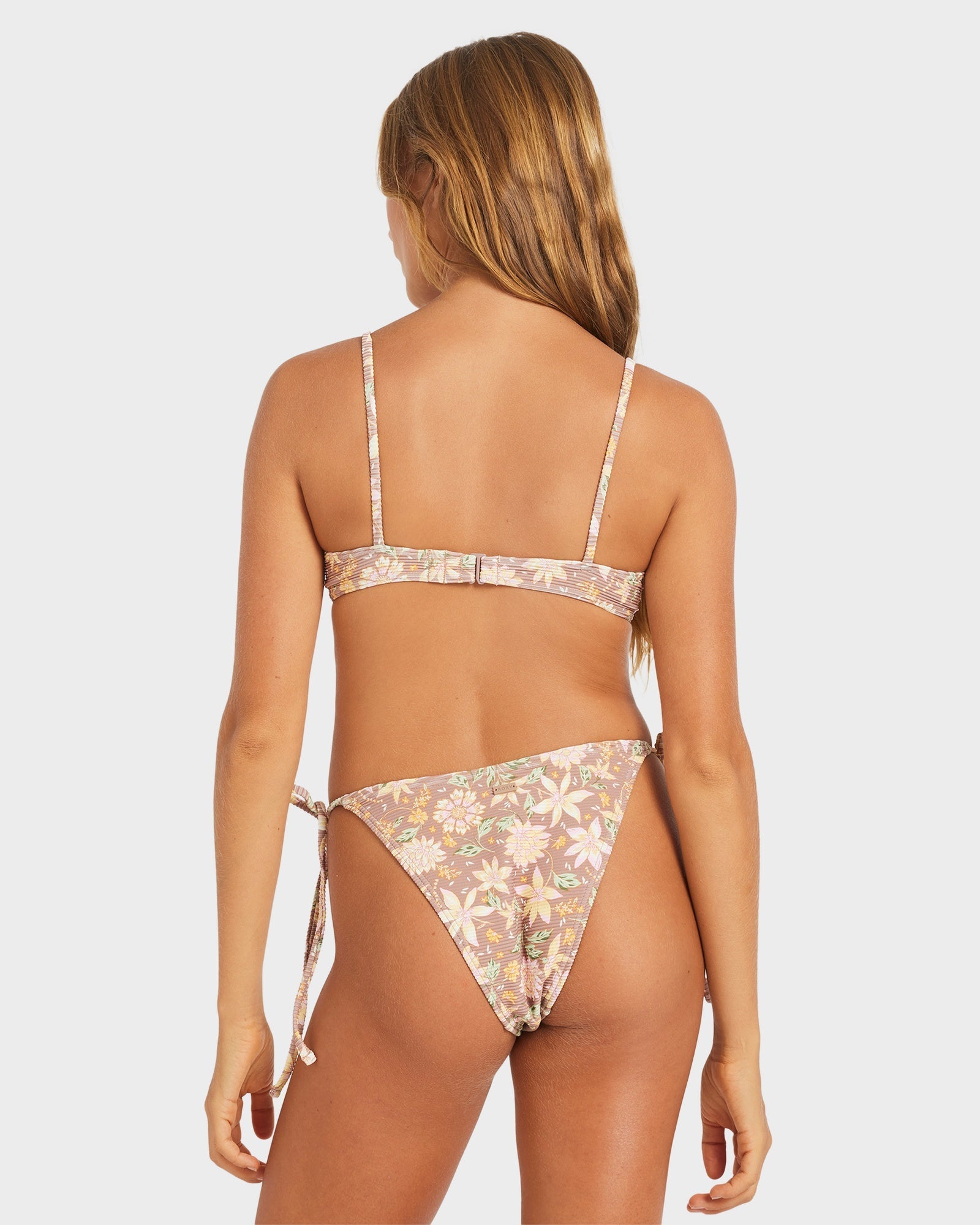 Womens Garland Tie Front Bikini Top