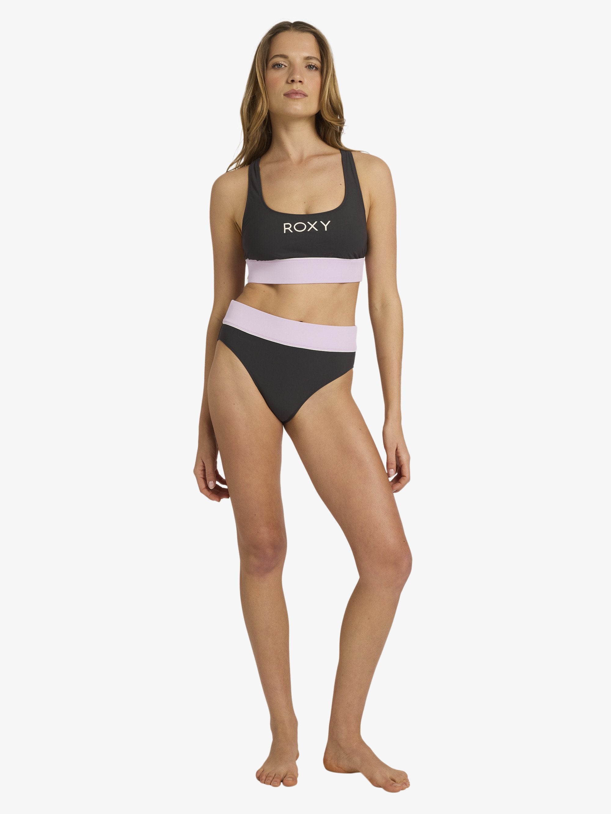Womens Roxy Active C Block High Waist Bikini Bottom