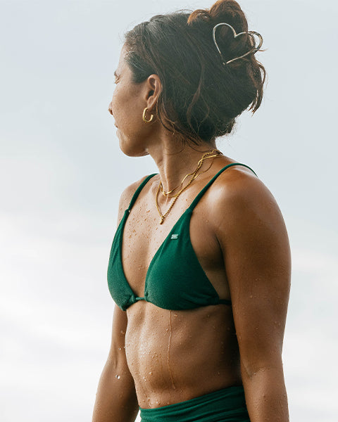 Womens Palm Shadows Tiki Tri Bikini Top