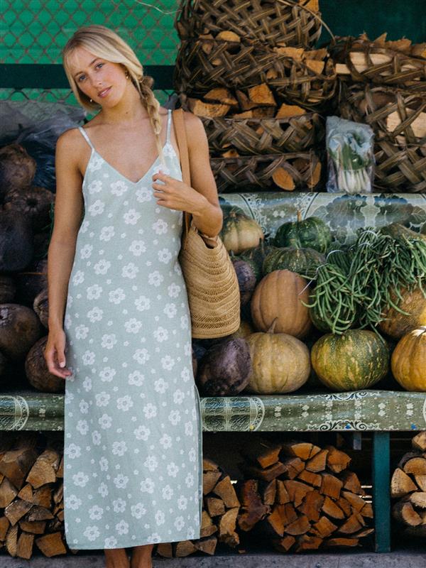 Womens Blossom Slip Midi Dress