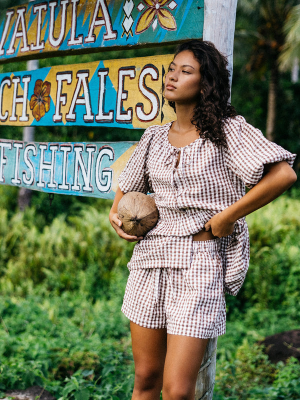 Womens Delilah Check Blouse