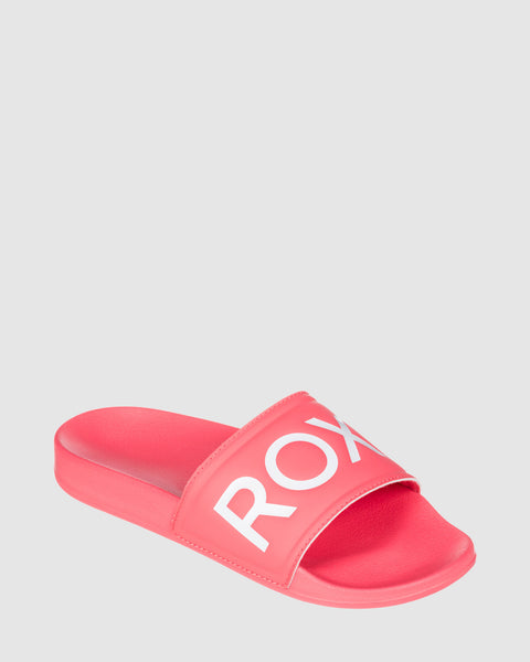 Womens Slippy Slider Sandals - PINK/RASPBERRY | Roxy