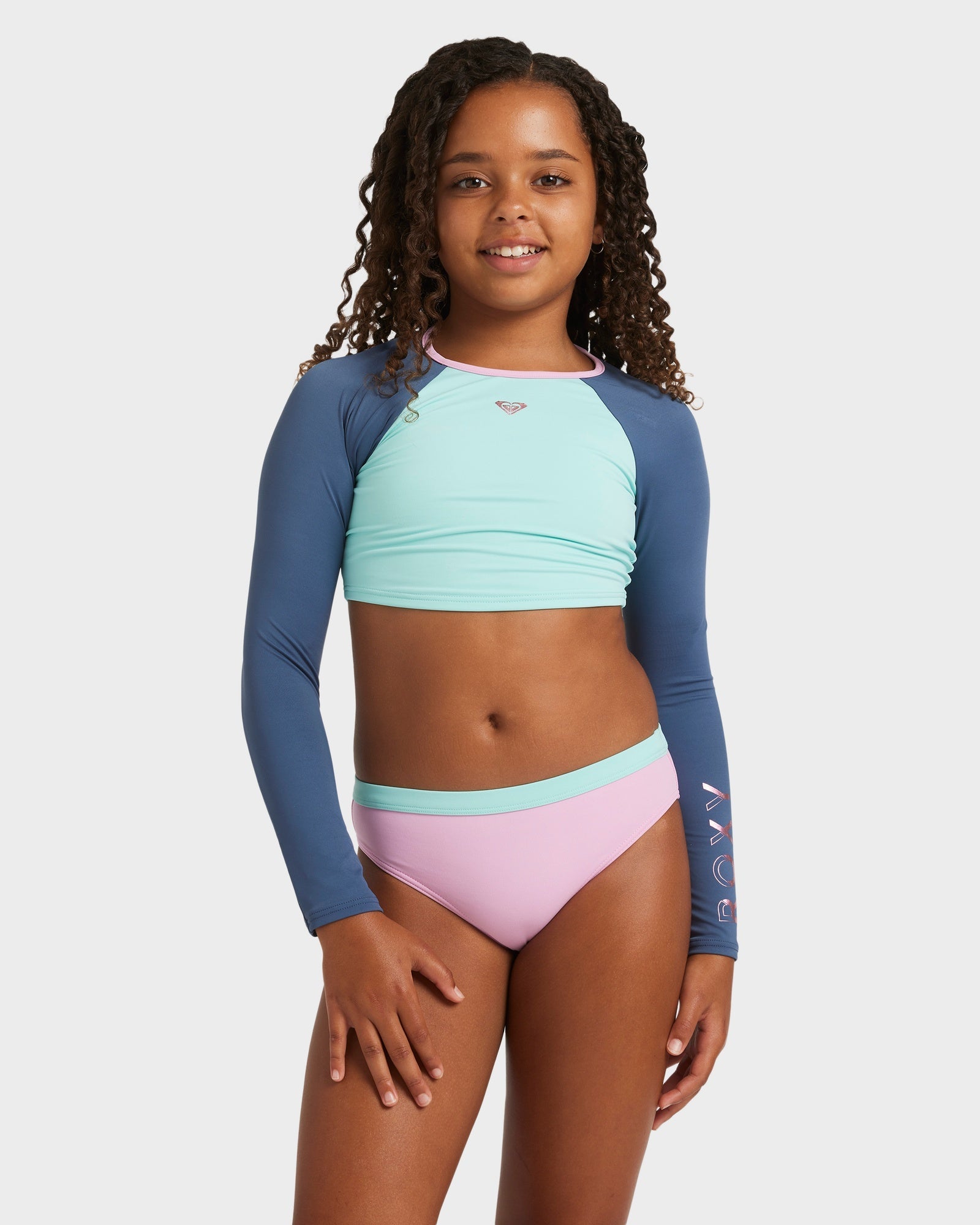 Girls 8-16 Colorblock Two Piece Rash Vest