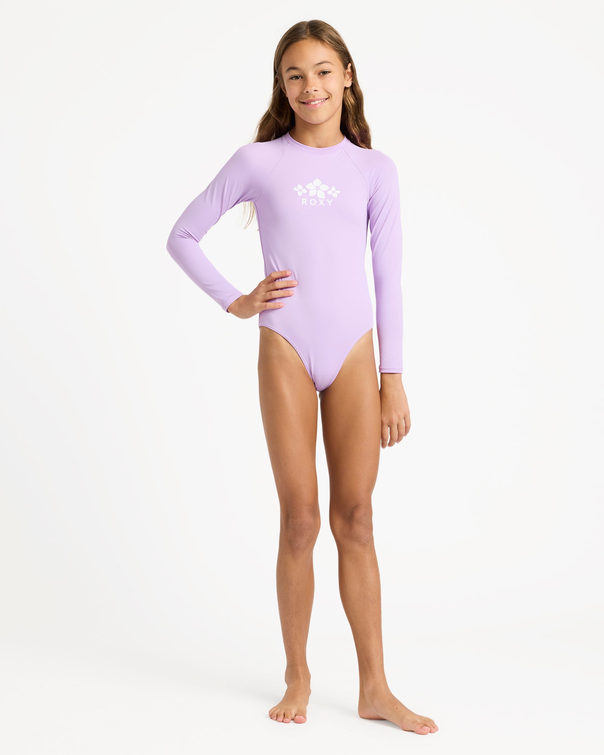 Girls 6-16 Solid Active One Piece Rash Vest