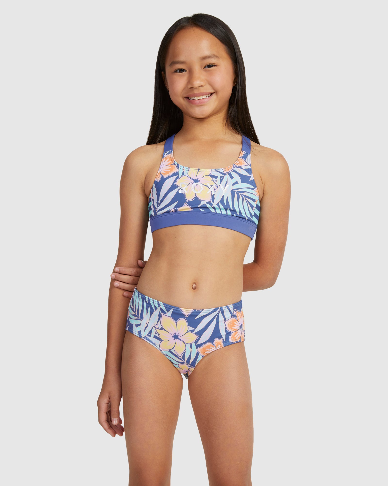 Girls 6-16 Funky Palm Crop Top Set Bikini