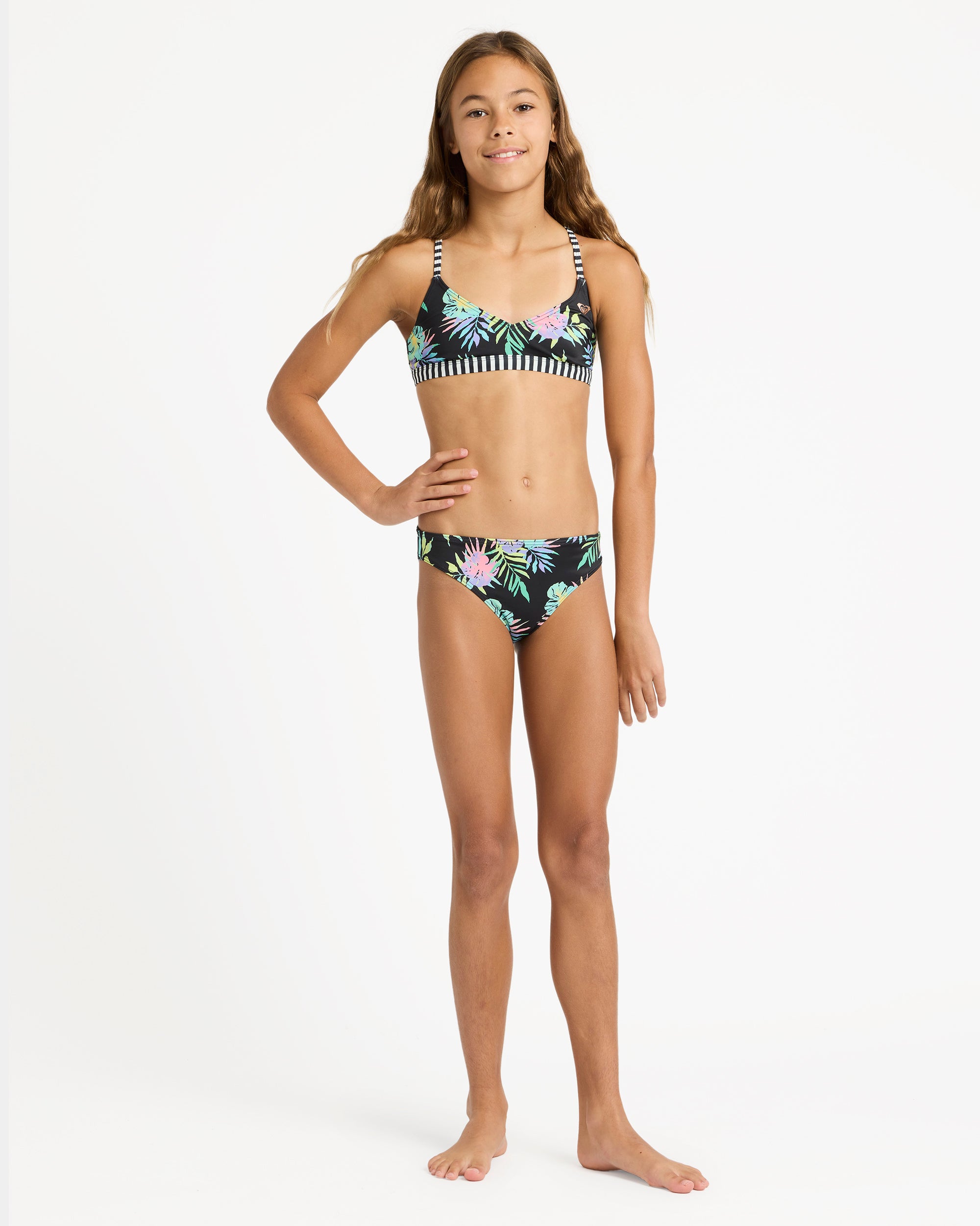 Girls 6-16 Roxy Active Athletic Tri Set Two Piece – Anthracite