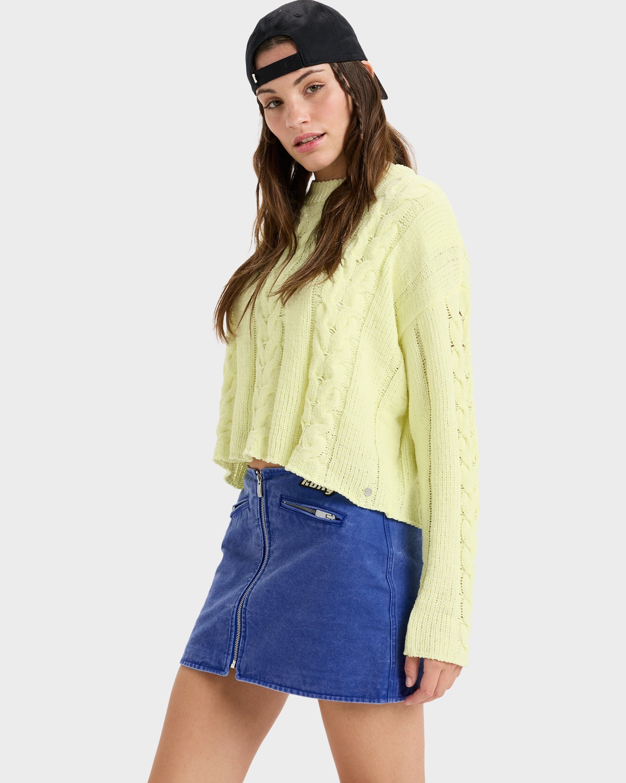 Womens Chloe Kim Mini Moto Denim Skirt