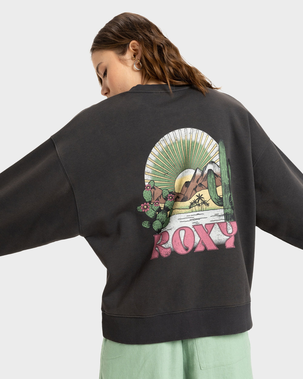 Womens Lineup Crew Neck – Phantom – Roxy Australia