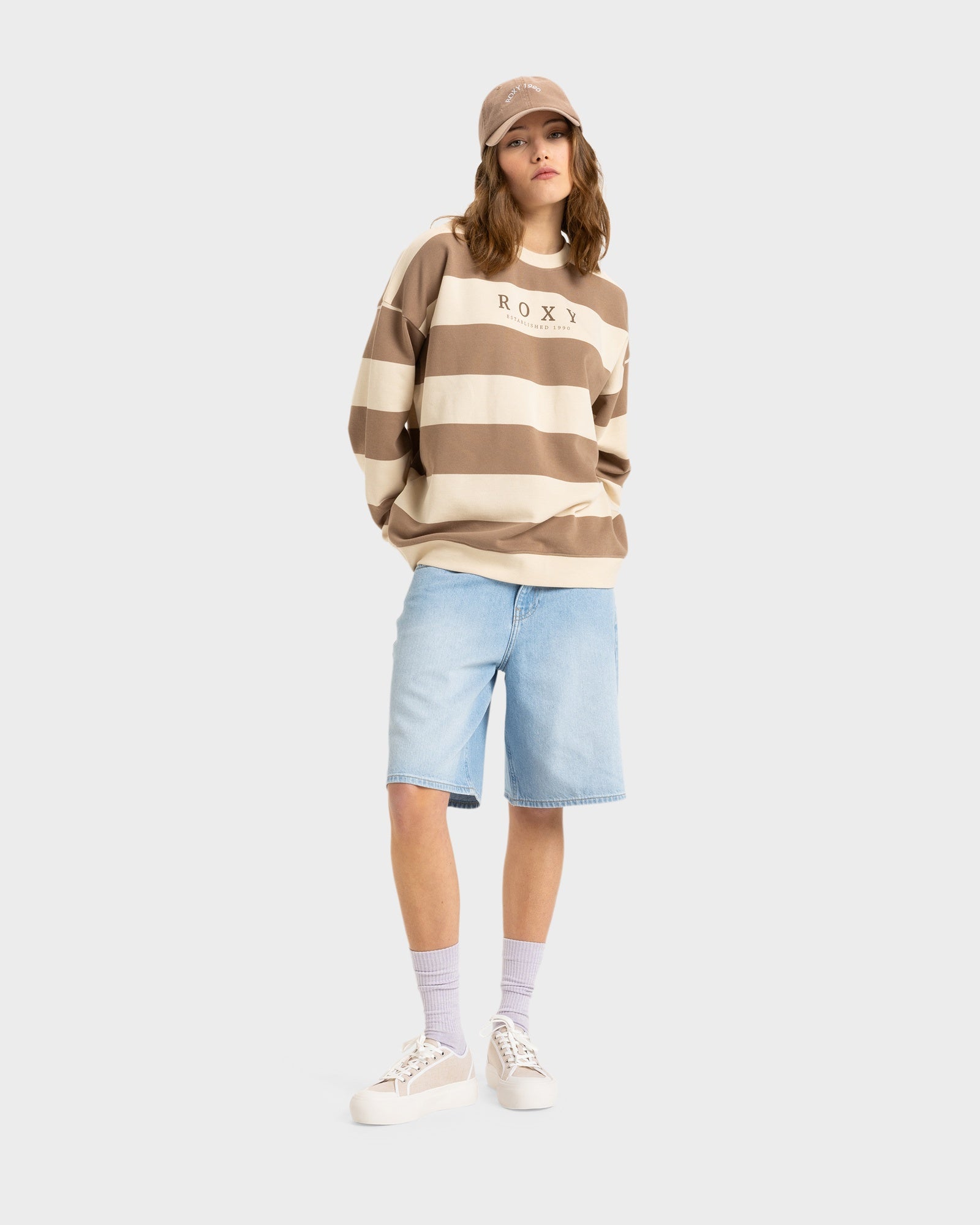 Womens Strictly Stripes Oversizedd Crew Neck – Roxy