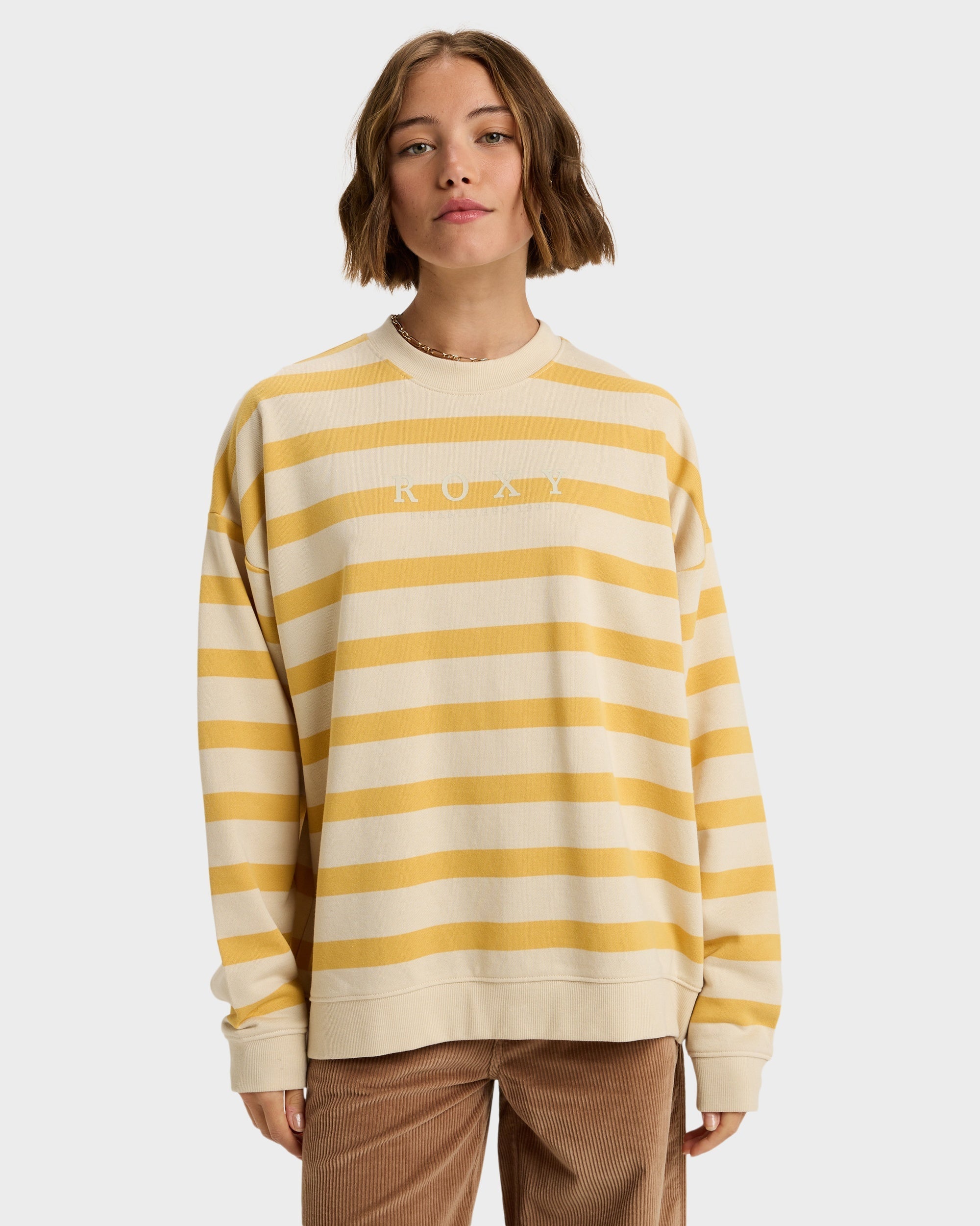 Womens Strictly Stripe Oversized Crew Neck