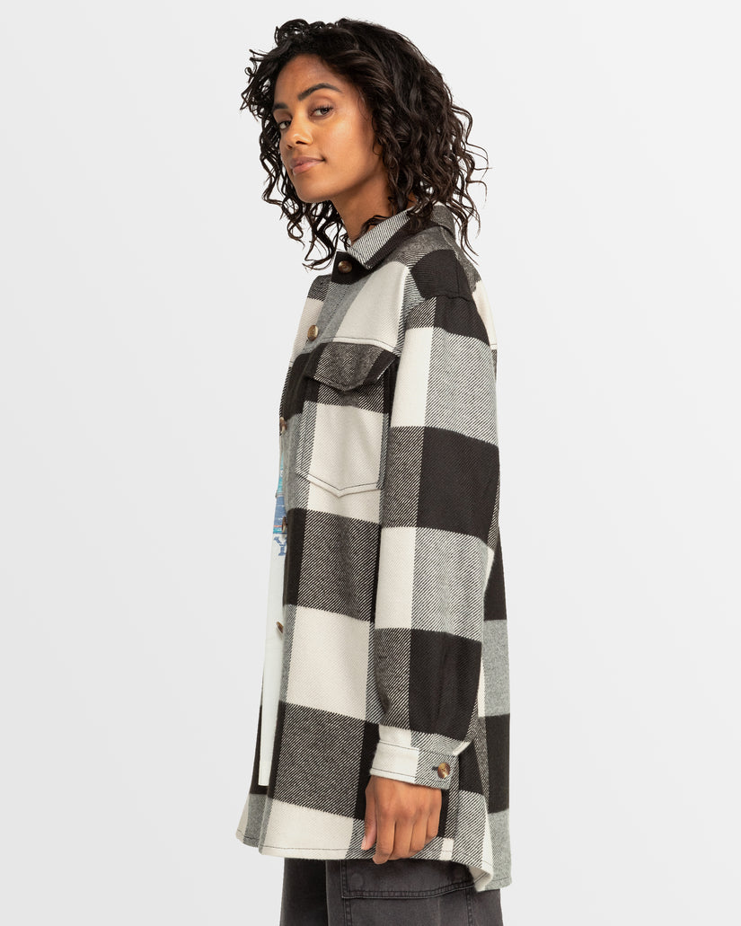 Womens Check The Swell Checkered Shacket - MONO LUMBERJACK | Roxy