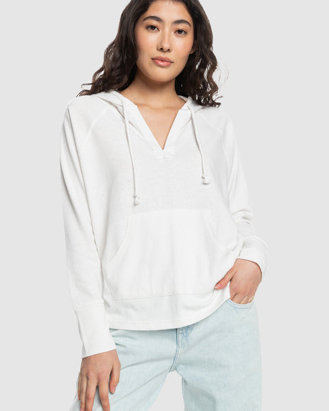 Womens Destination Surf Pullover Hoodie - SNOW WHITE | Roxy