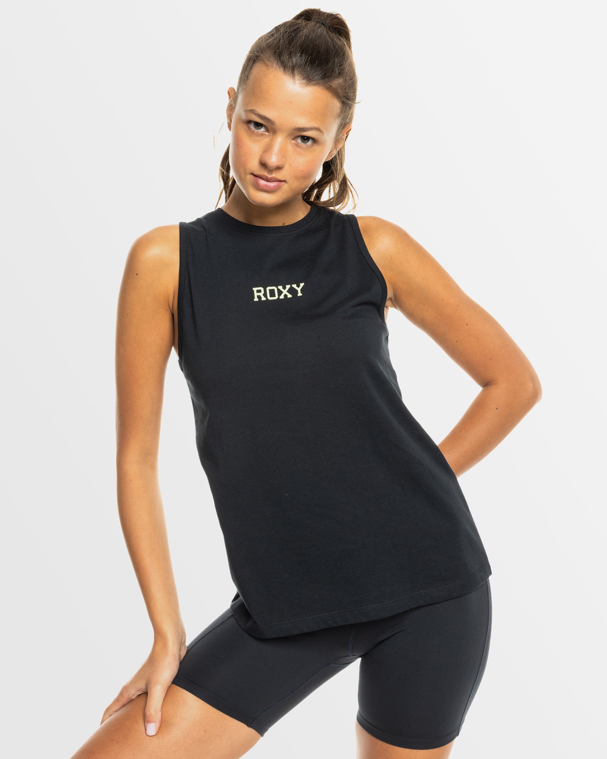 Womens Essential Energy Varsity Sport Tank - TRUE BLACK | Roxy