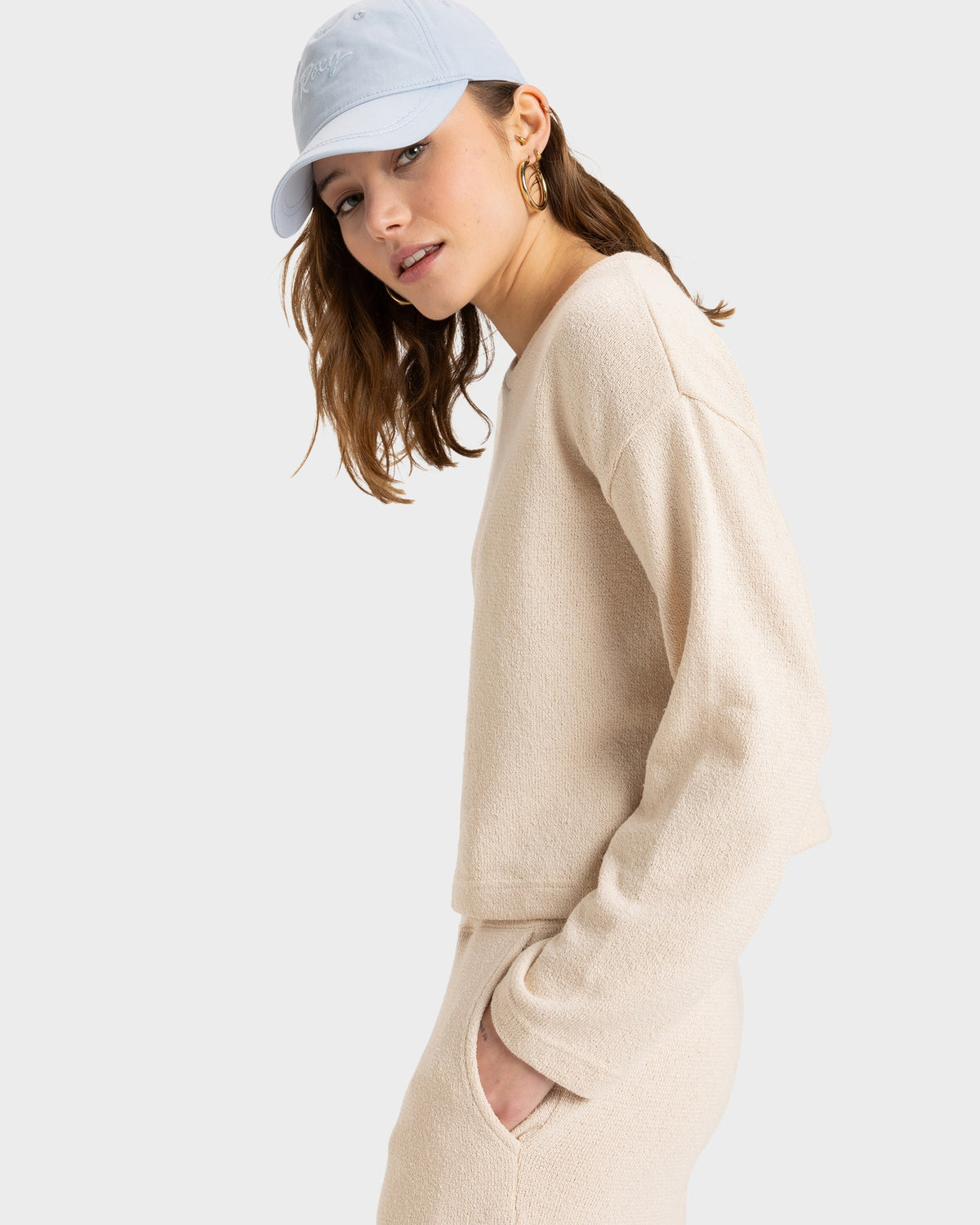 Womens Stay Top Crew Neck – Parchment – Roxy Australia