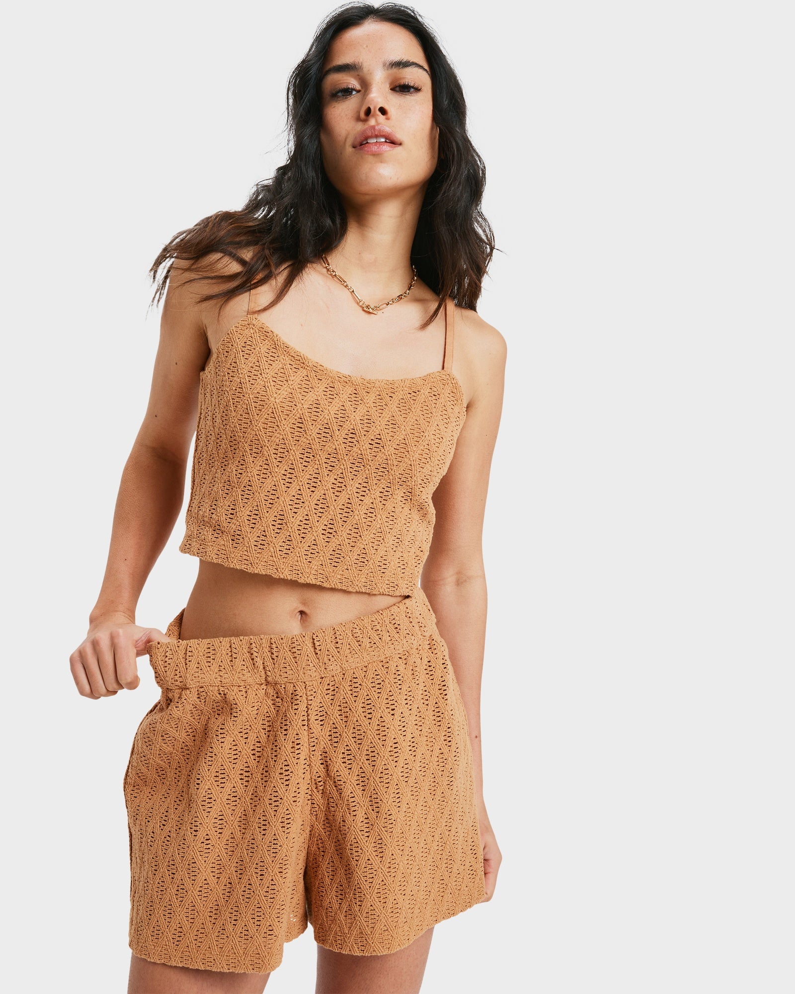 Womens Ocean Sound Elastic Waist Shorts