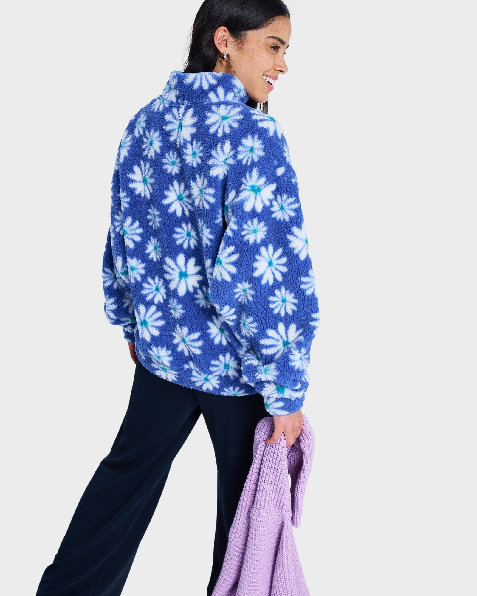 Womens Jive Talking Binded Half Zip Fleece Jumper