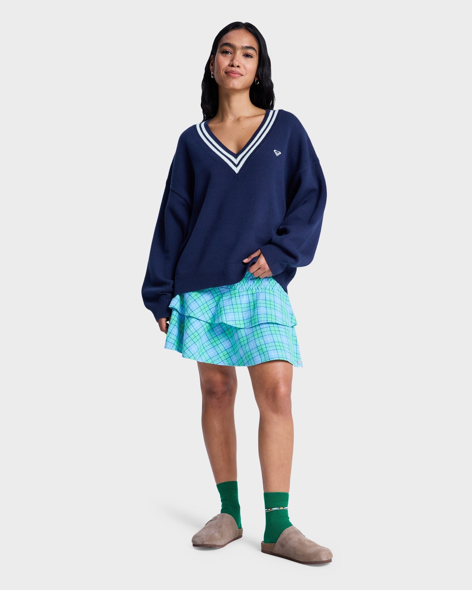 Womens Surf School V Neck Jumper