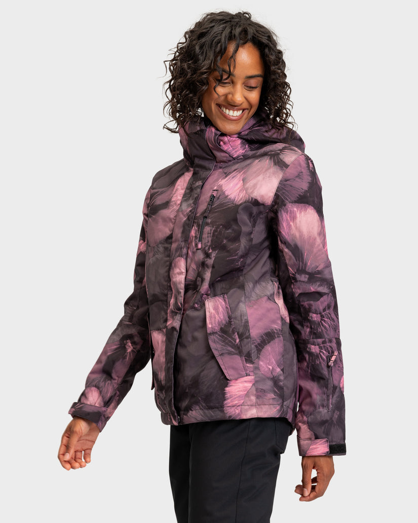 Roxy Women's Valley Hoodie Snow Jacket - Insulated Waterproof Ski Jacket With 10K DryFlight Technology