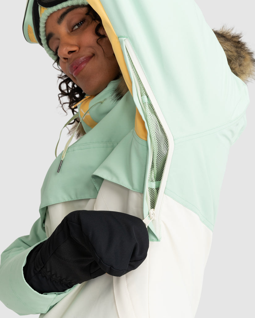 Green Roxy Jacket Womens Shelter Snow Jacket - CAMEO GREEN | Roxy