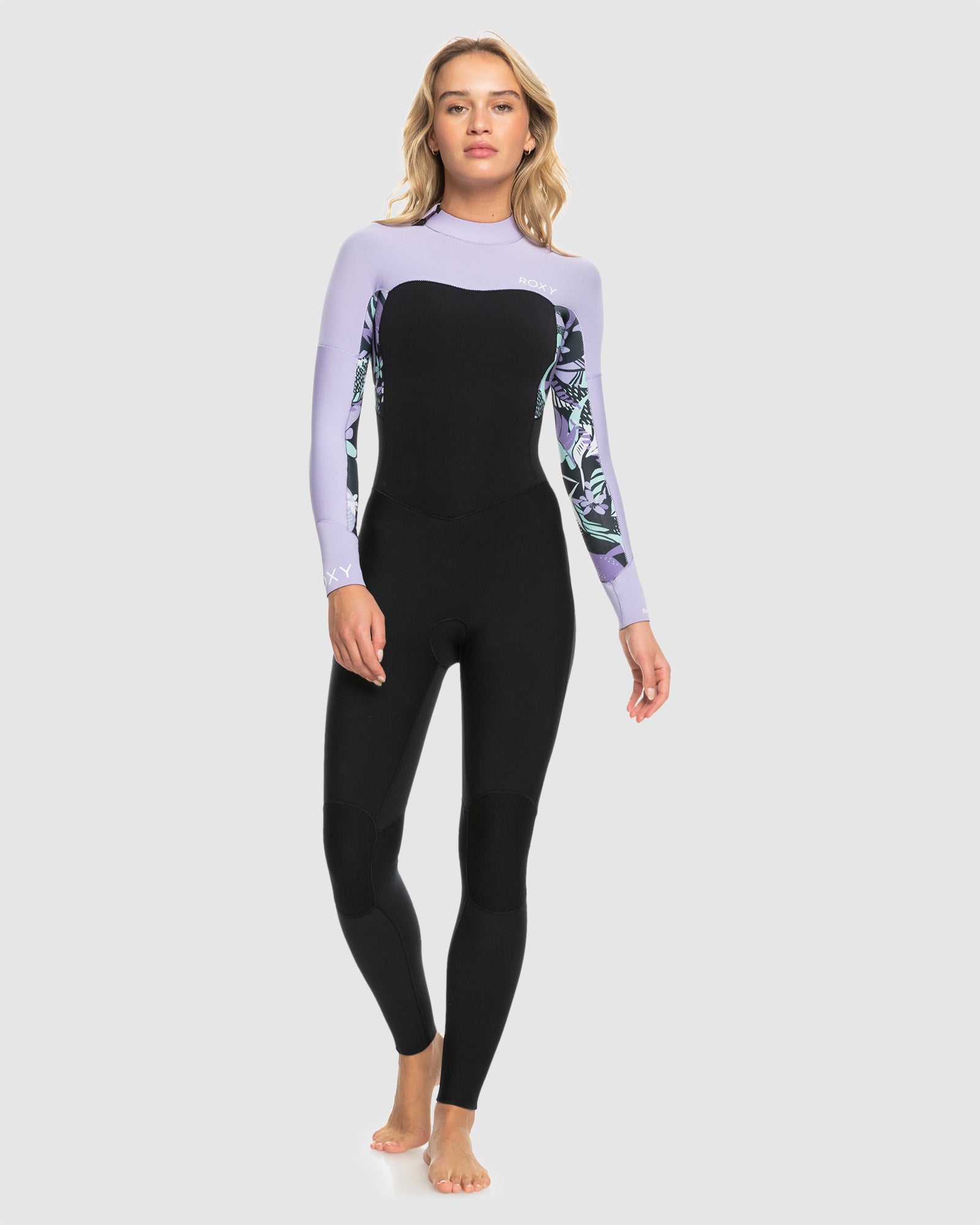 Womens 3/2mm Swell Series Back Zip Gbs Wetsuit – Anthracite Splash