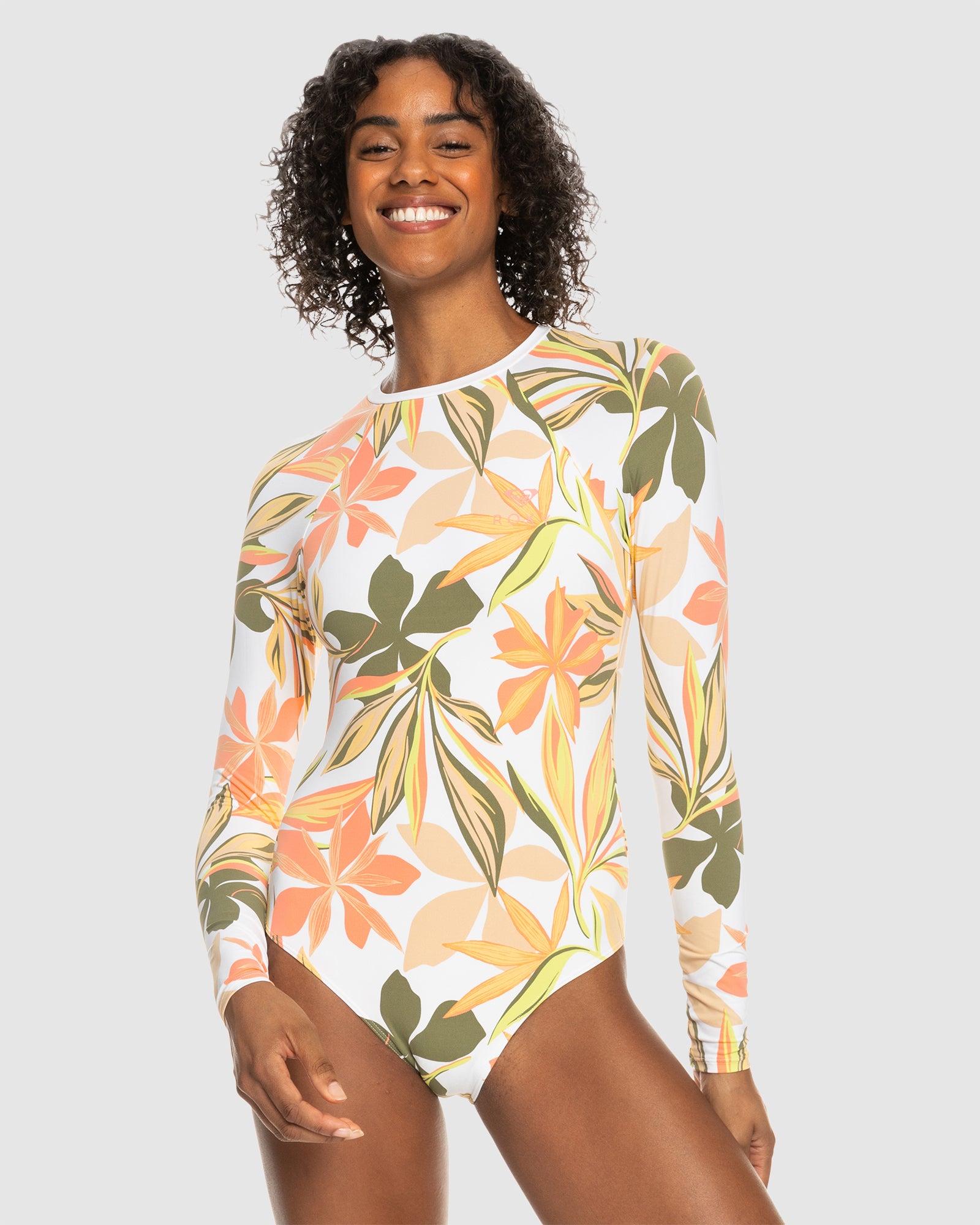 Womens Onesie Ls Prt Mix Solid Rashguard