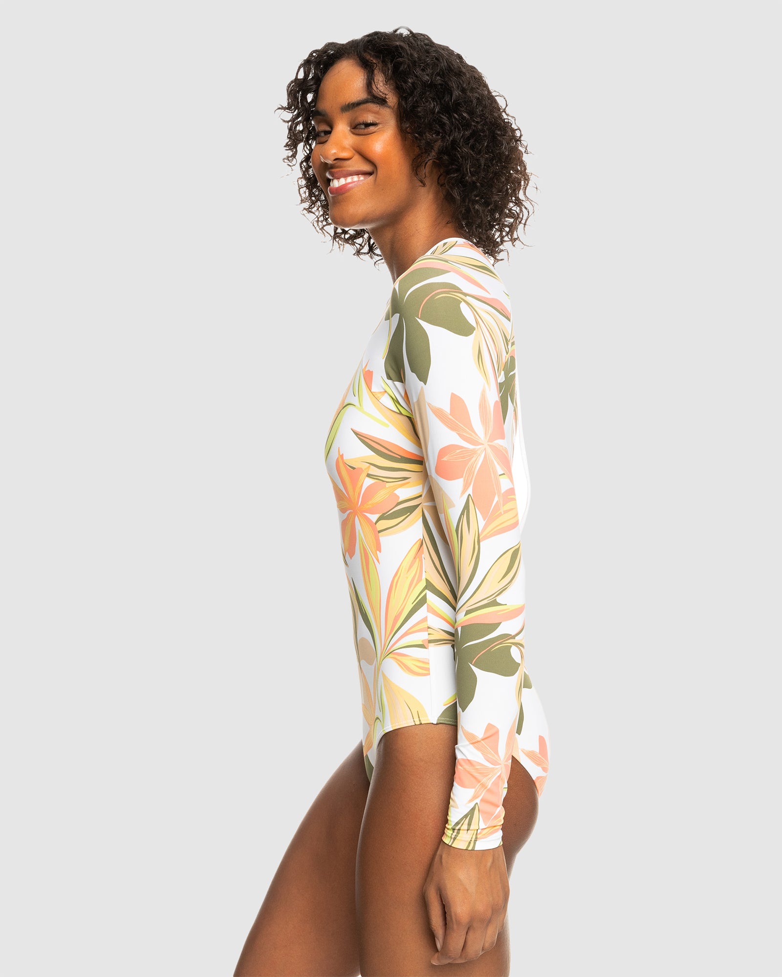 Womens Onesie Ls Prt Mix Solid Rashguard