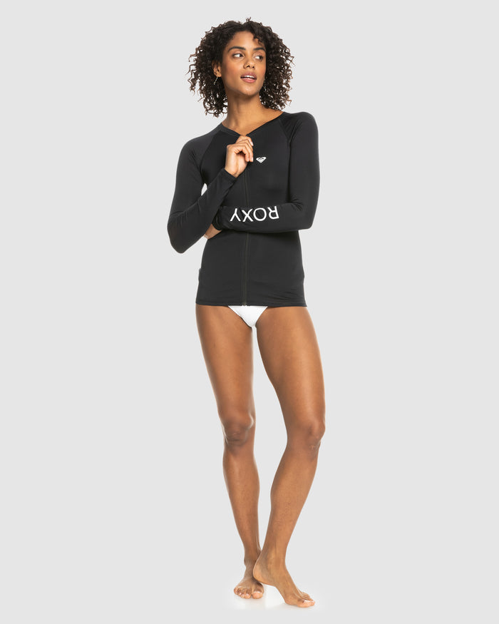 Womens New Essentials Lycra Long Sleeve Rash Vest – Anthracite – Roxy ...