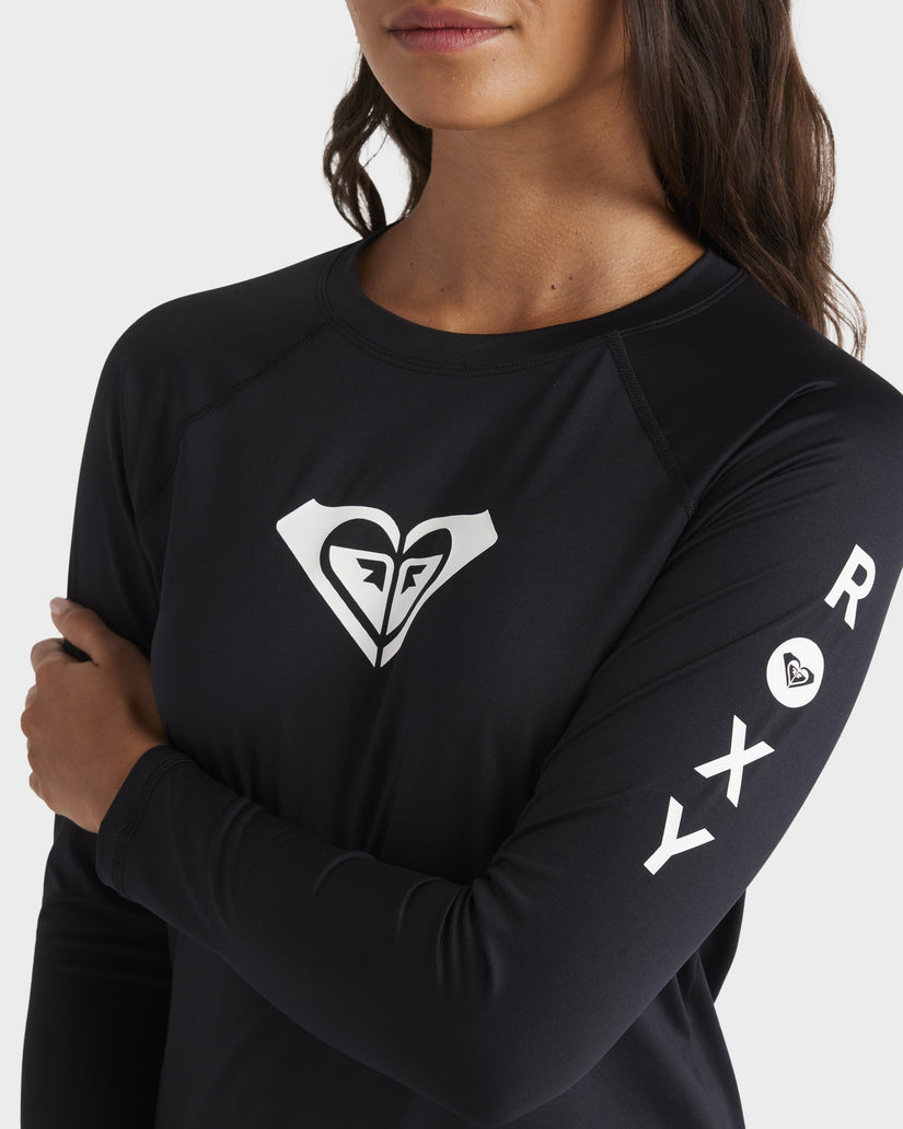 Womens Essentials Long Sleeve Lycra Rash Vest - ANTHRACITE | Roxy
