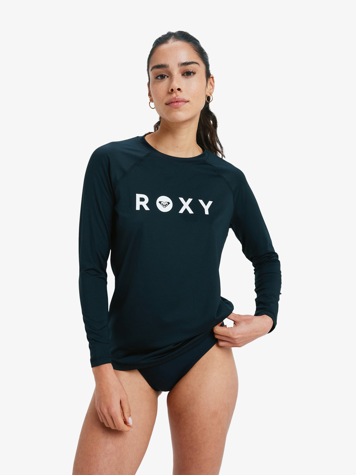Women Essentials Long Sleeve Rash Vest – Anthracite – Roxy Australia