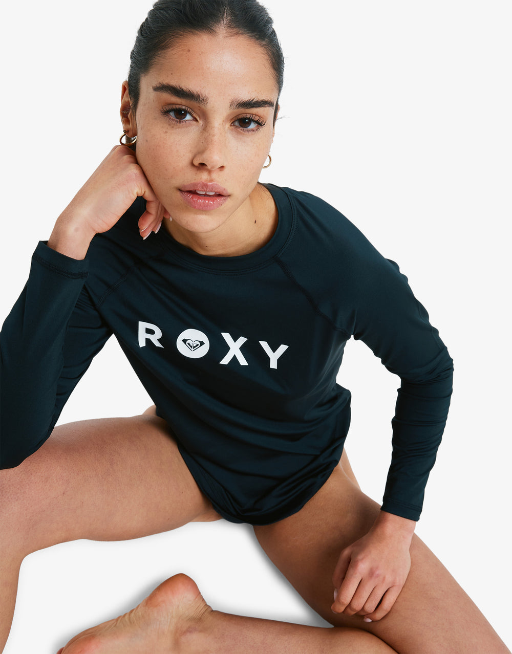 Women Essentials Long Sleeve Rash Vest – Anthracite – Roxy Australia