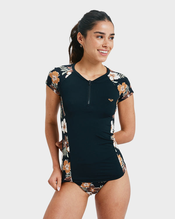 Womens Cs Half Zip Lycra Rash Vest