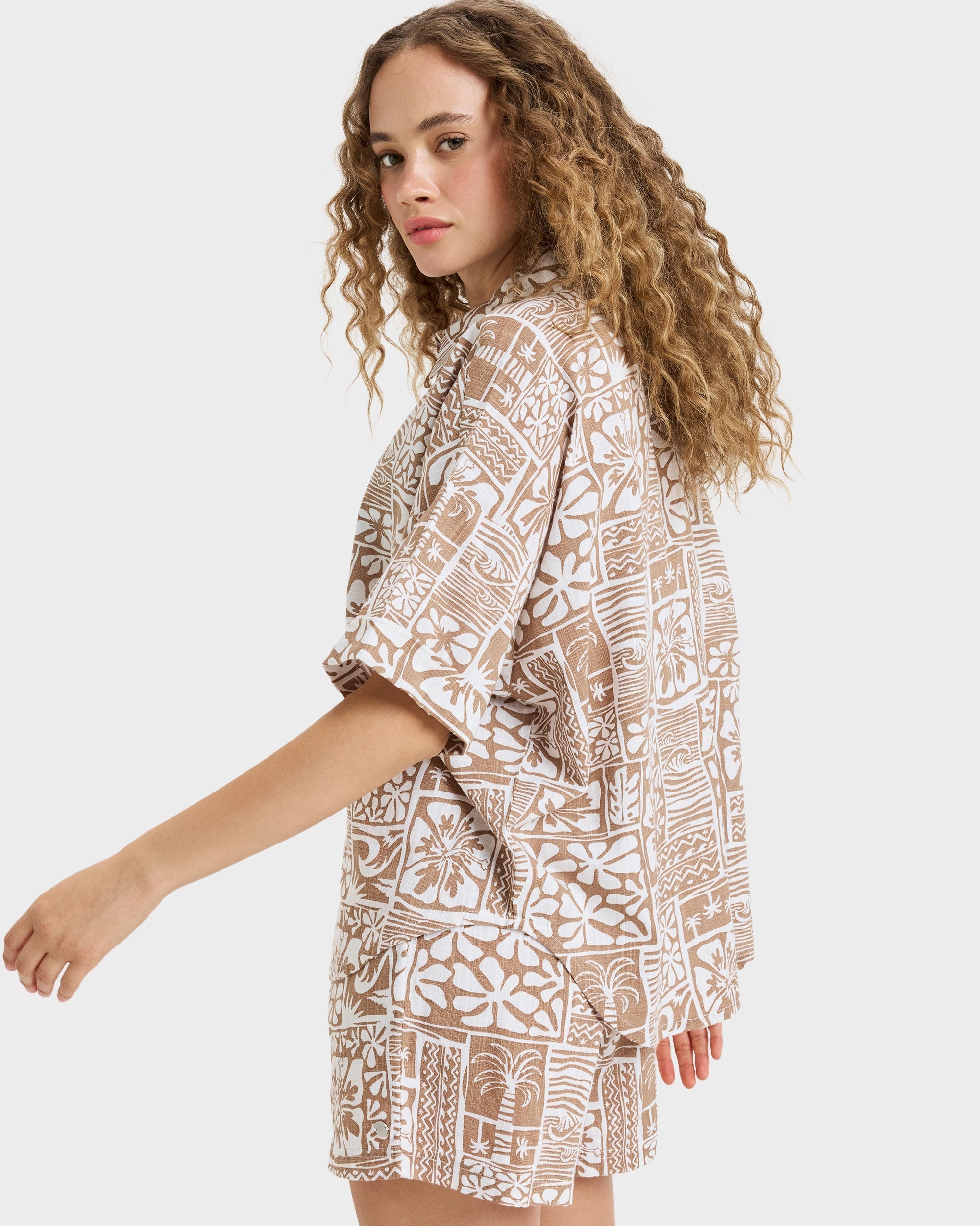 Womens Beachy Nostalgia Slub Short Sleeve Shirt