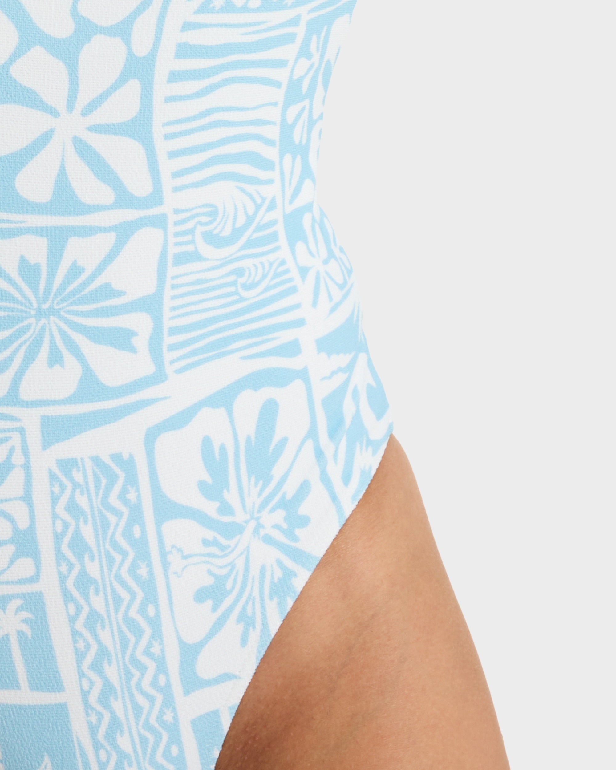 Womens Flowers Wave One Piece Swimsuit