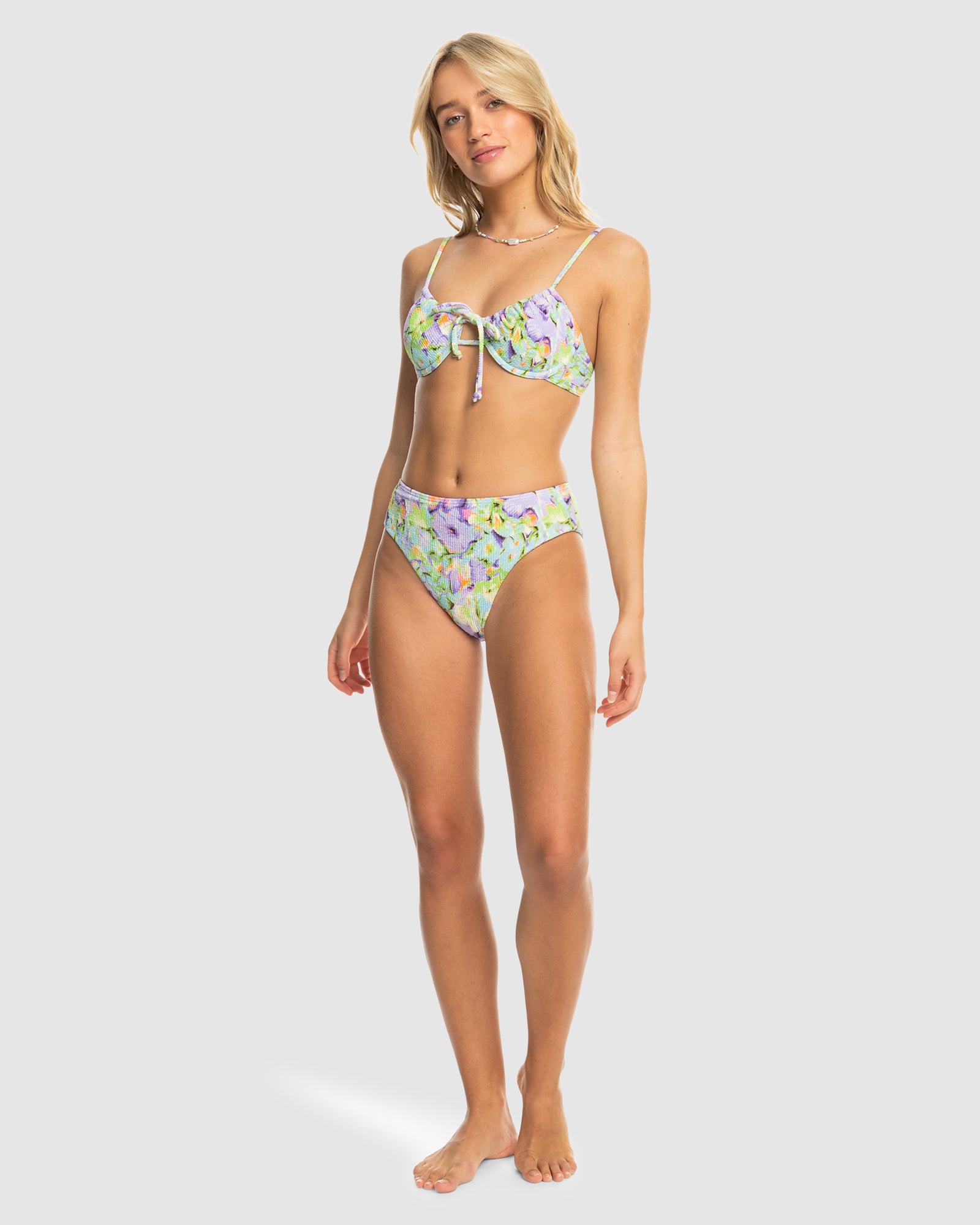 Womens Blumen High Leg Mid Waist Bikini Bottom