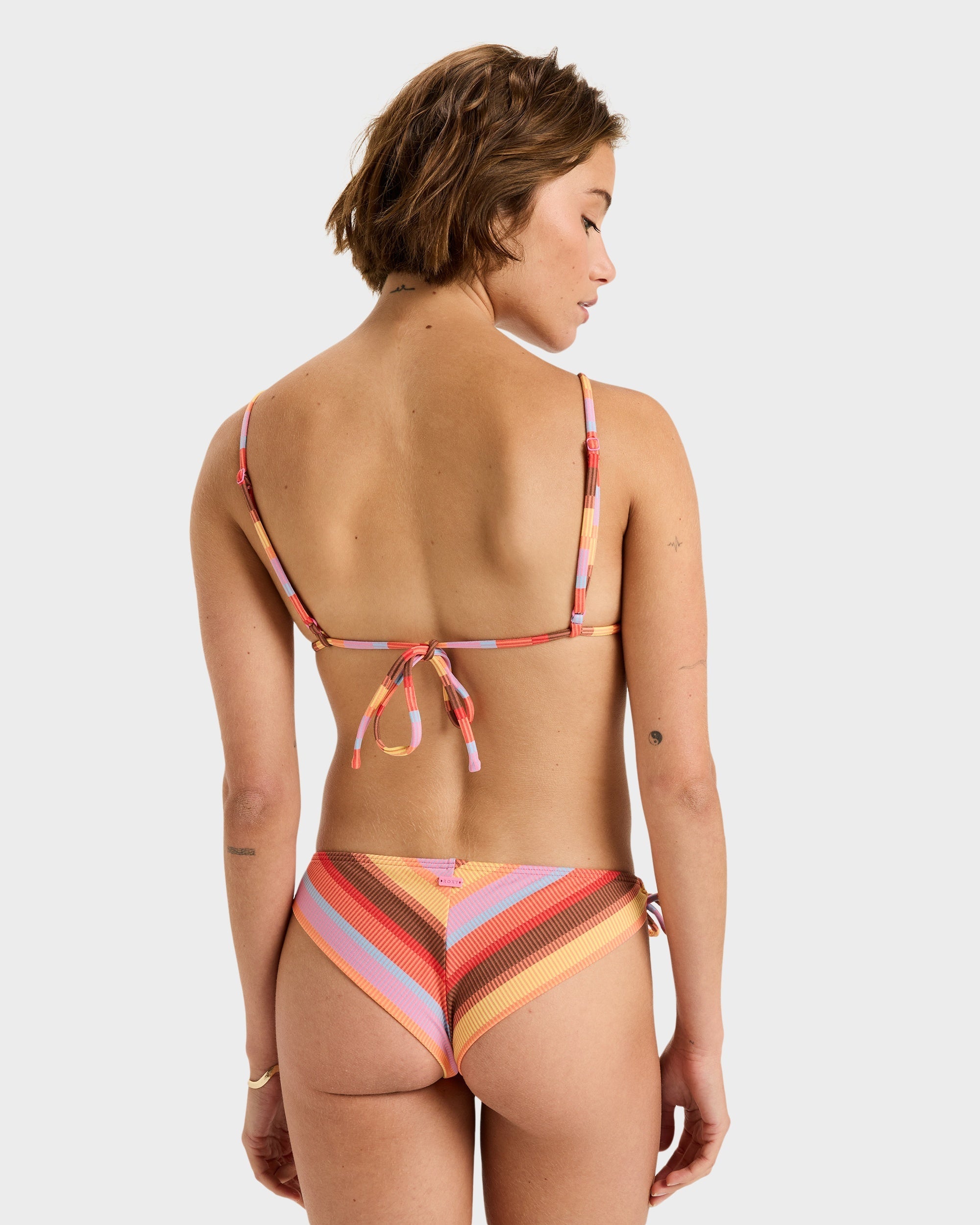 Womens Stripe Cheeky Bikini Bottom