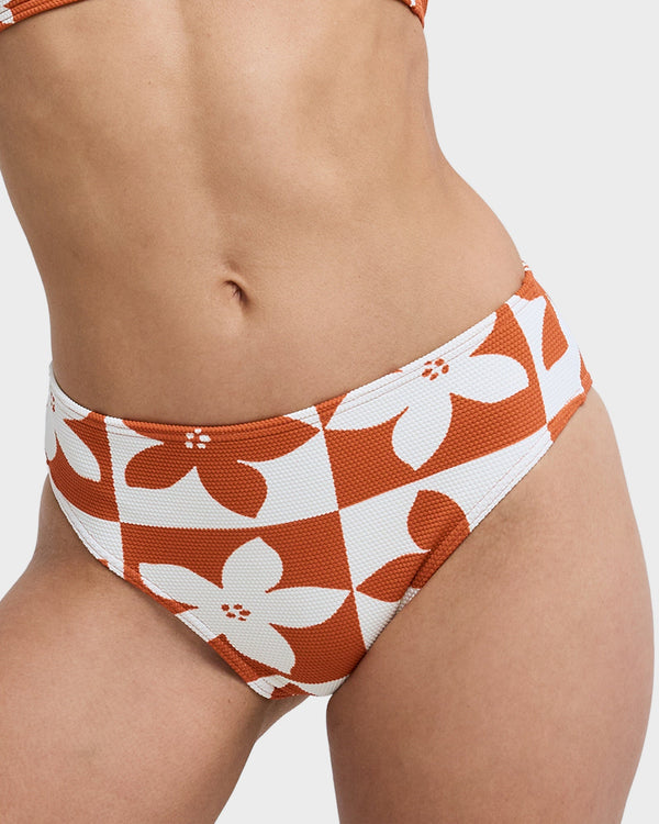 Womens Hazy Days Mid Waist Classic Bikini Bottom