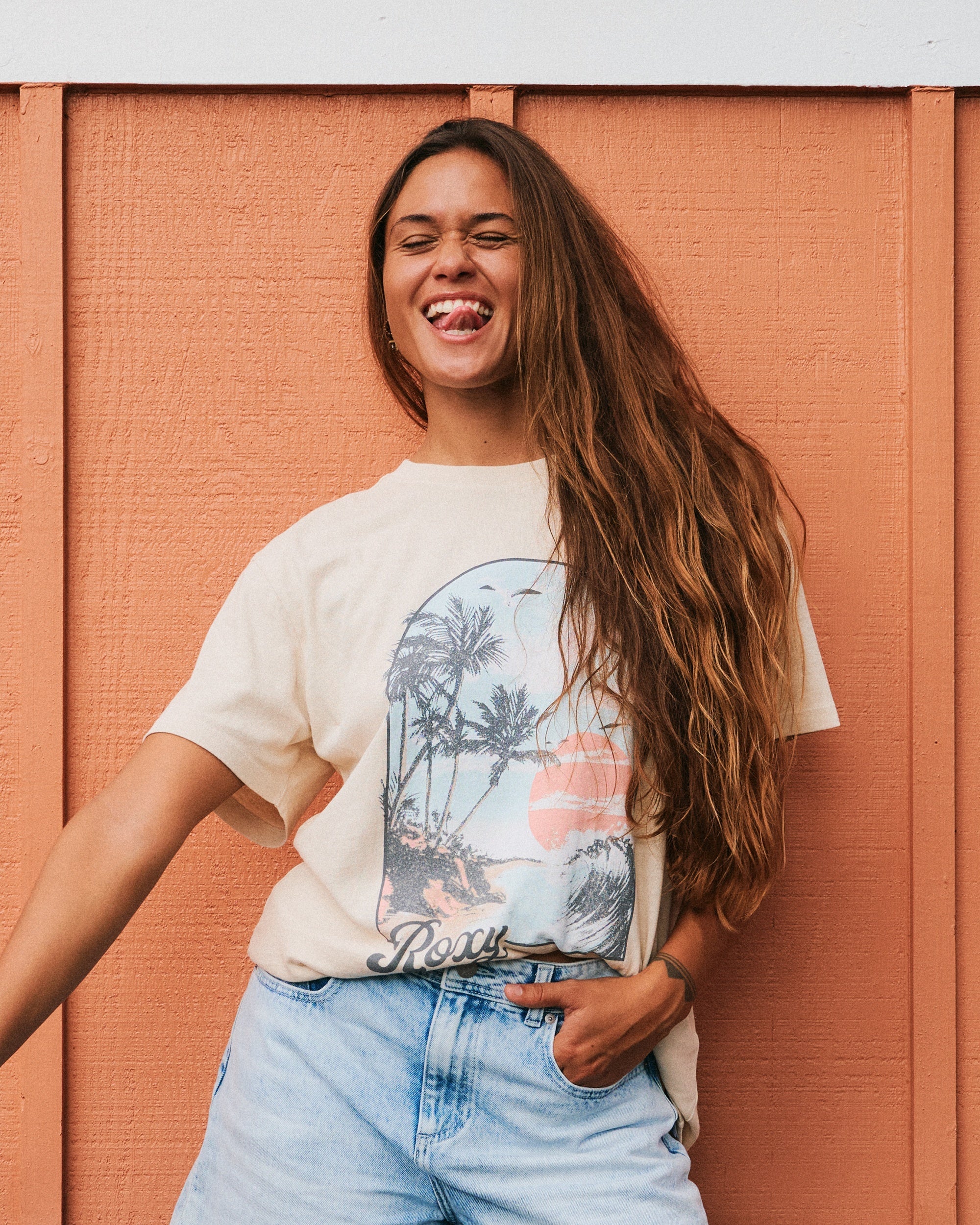 Womens Sunnyoversize Stone Wash T-Shirt