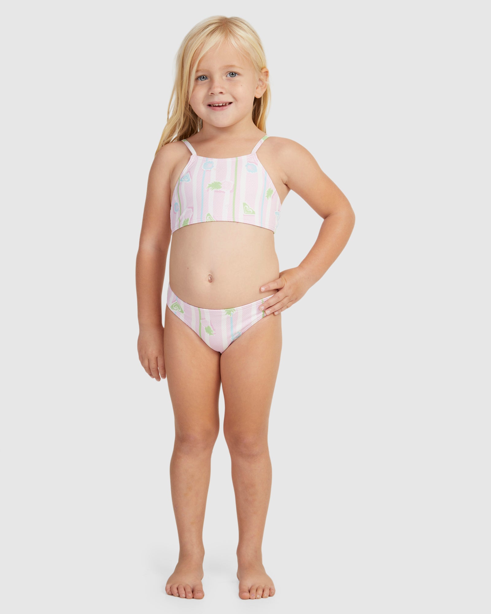 Girls 2-7 Pineapple Line Crop Top Set Bikini
