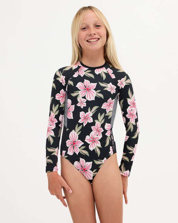 Girls 8-16 Of The Pacific Long Sleeve One Piece Swimsuit