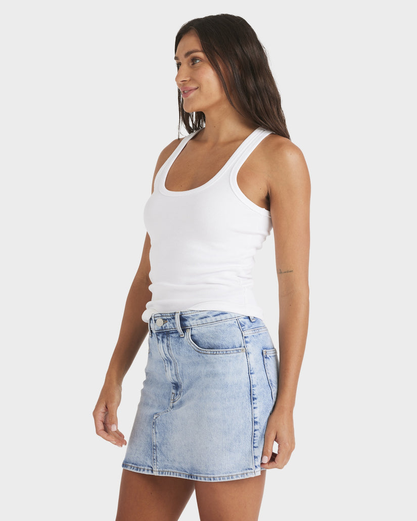 Womens Base Rib Tank Top - BRIGHT WHITE | Roxy