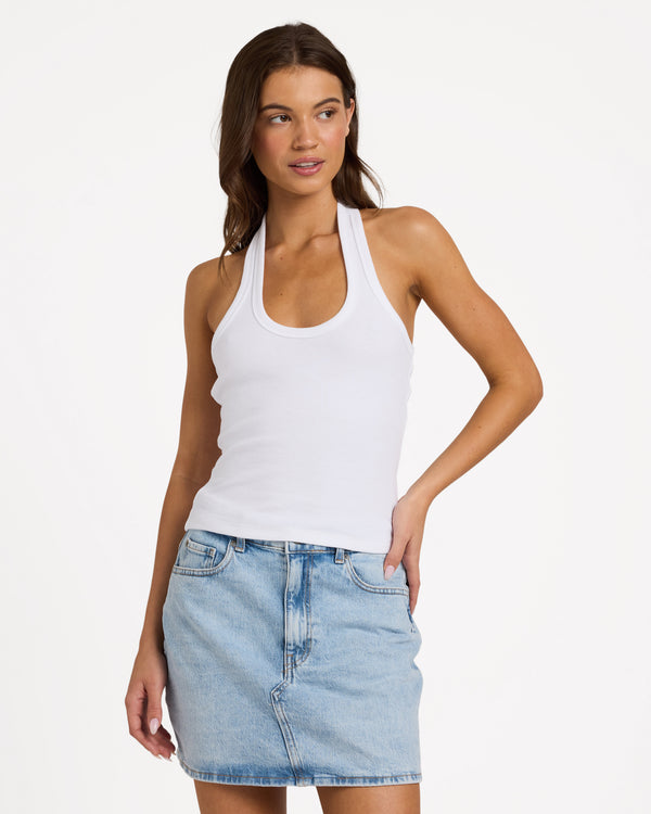 Womens Base Rib Halter Tank Top