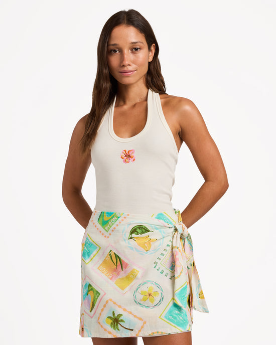 Womens Hibiscus Halter Tank Top