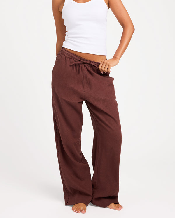 Womens Sun Lover Elastic Waist Pants